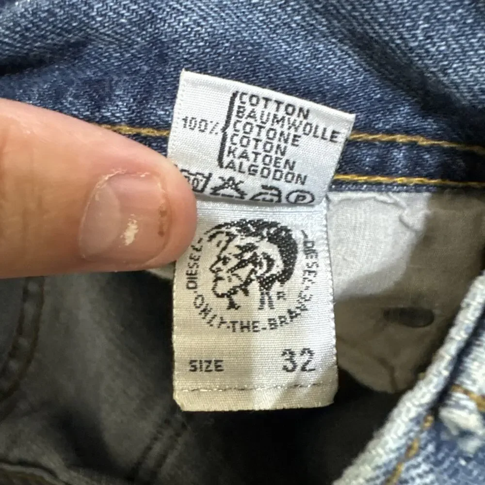 Diesel Straight Mens 32x32 Blue Jeans Wash Cowboy Western Nice Fade EUC
